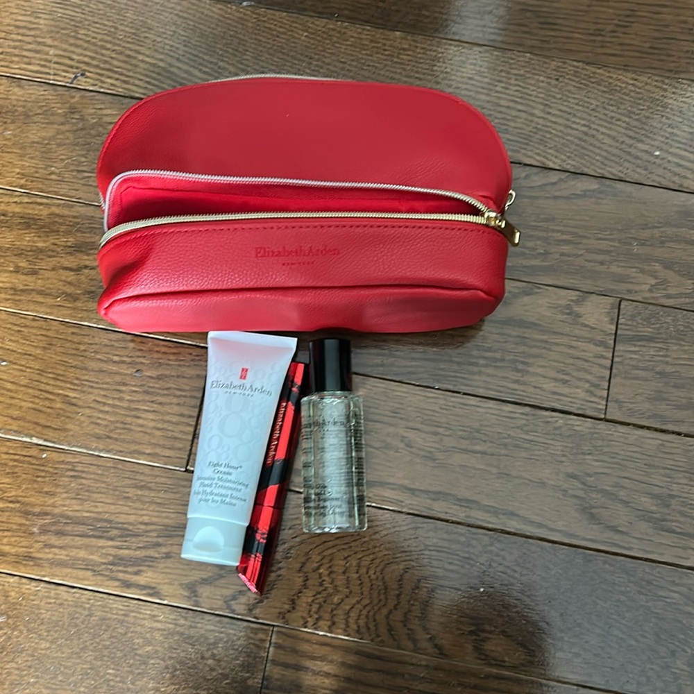 Elizabeth Arden Red Make-Up Bag with 3 Products- all New and Unopened